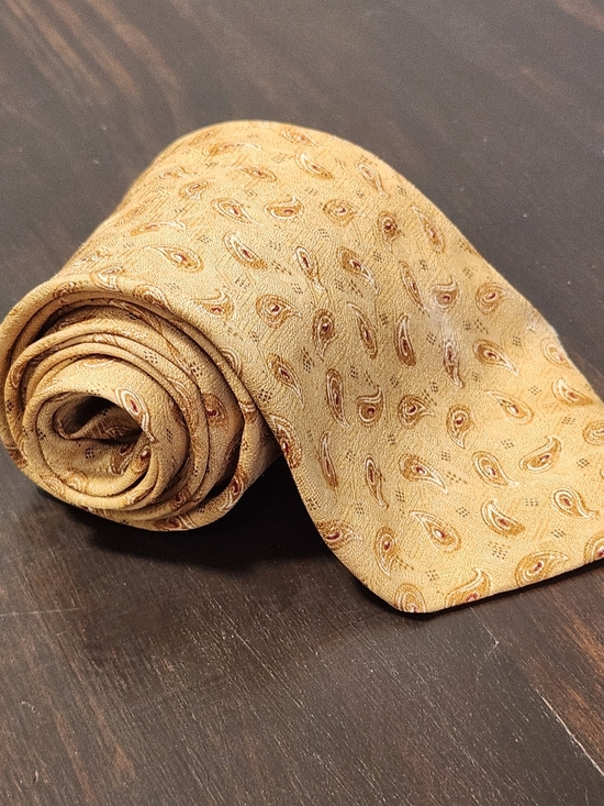 Coach Other - Vintage Coach Mens 100% Silk Paisley Tie Gold Designer Necktie Made in USA